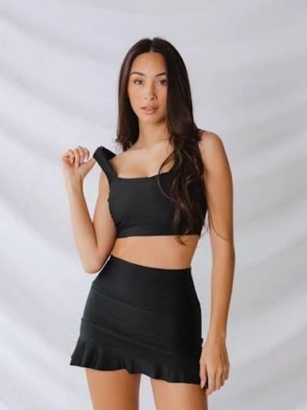 Albion Fit Black High-Waisted Swim Skirt - Picture 2 of 4